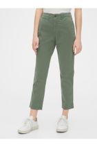 GAP Kadın Yeşil High Rise Straight Fit Khaki Pantolon - 1