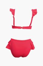 Endeep Kız Çocuk Kırmızı Aksesuar Detaylı Volanlı Bikini Takımı - 2