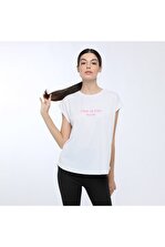 lumberjack Kalına T-shırt Beyaz Kadın Kısa Kol T-shirt - 2