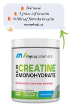 MYSUPPLEMENT New Kreatin Monohydrate Creatine Mikronize 250 gr Kreatine 50 Servis Güç Performans Amino Asit - 2