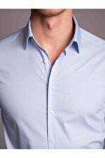 Dufy Açık Mavi Erkek Ekstra Slim Fit Düz Klasik Yaka Uzun Kol Gömlek - 36222 - 4