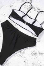 Angelsin Beruflic V Kesim Yüksek Bel Bikini Takım Siyah - 3