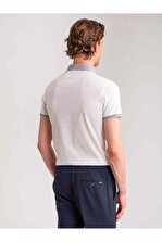 Dufy Beyaz Erkek Slim Fit Düz Casual Polo Yaka Tshirt - 54996 - 4