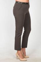 Womenice Kadın Kahverengi Yüksek Bel Klasik Kumaş Büyük Beden Pantolon - 2