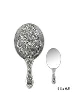 Gumush Gümüş 925 Ayar Gül Desenli El Aynası - 1