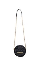 Love Moschino Kadın Siyah Logo Baskılı Ayarlanabilir Zincir Omuz Askılı Çanta - 1