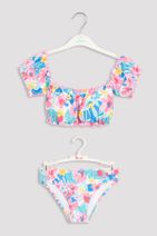 Penti Kız Çocuk Floral Straplez Bikini Takımı - 1
