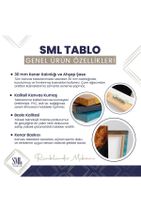 SML TABLO Mavi Gözlü Yüzü Kapalı Eşarplı Kadın Makyaj Yatay Kanvas Tablo - 3