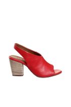 BUENO Shoes Kırmızı Deri Kadın Topuklu Sandalet - 1