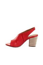 BUENO Shoes Kırmızı Deri Kadın Topuklu Sandalet - 3