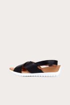 BUENO Shoes Siyah Deri Kadın Sandalet - 3