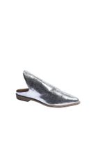 Genel Markalar Shoes Gümüş Deri Kadın Düz Terlik - 2