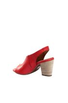BUENO Shoes Kırmızı Deri Kadın Topuklu Sandalet - 4