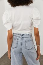 XHAN Kadın Beyaz Kruvaze Bluz 1KZK2-11592-01 - 5