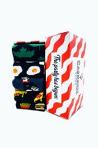 CARNAVAL SOCKS 5'li Karma Siyah Renkli Fast Food Desenli Çorap Set 1003 - 1