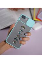 mooodcase Iphone 7 Plus Renkli Gözler Desenli Kamera Korumalı Su Yeşili Telefon Kılıfı - 1