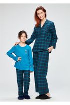 Dagi Kız Çocuk Petrol O Yaka Altı Flanel Uzun Kollu Pijama Takımı - 2
