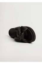 MANGO Woman Kadın Siyah Düğümlü Platform Sandalet - 1