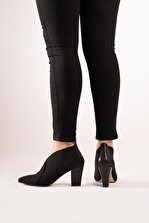 CZ London Hakiki Deri Kadın Topuklu Ayakkabı Streç Bayan Sivri Burunlu - 6