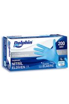 Dolphin Süper Elastik Mavi Nitril Eldiven Pudrasız (L) Paket - 1