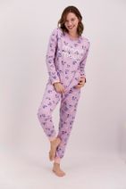 Minnie Mouse Lisanslı Lila Kadın Pijama Takımı - 1