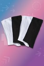 Pofudy Socks 4'lü Siyah Beyaz Sport Çorap Seti - 1