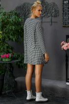 Chiccy Kadın Siyah-Beyaz Ahşap Düğmeli Tunik Elbise M10160000EL94160 - 8