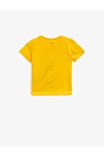 Koton Erkek Bebek Sarı Baskılı Yazılı Pamuklu T-Shirt - 2