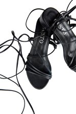 Gusto Bağlamalı Önü Ince Bantlı Ayakkabı - Siyah - 5