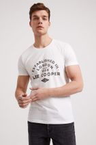 Lee Cooper Erkek Established O Yaka T-Shirt Beyaz 202 LCM 242010 - 2