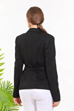 SİSLİNE Kadın Siyah Triko Ceket - 5