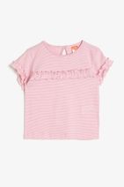 Koton Kız Bebek Pembe Fırfır Detaylı T-Shirt - 1