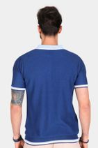 Ferraro Erkek Yaka Detaylı Pike Örgülü Polo Yaka Düğmeli %100 Pamuk Triko T Shirt - Marin A.mavi - 4