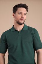 Ferraro Yeşil Polo Yaka Düğmeli %100 Pamuk Erkek Triko T-shirt - 1