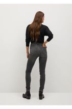 MANGO Woman Kadın Gri Soho Yüksek Bel Skinny Jean Pantolon - 4