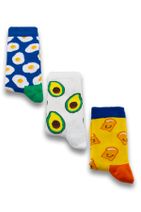Socksarmy Unisex 3'lü Renkli Breakfast Desenli  Çorap Seti - 1
