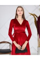 Apple Cix Kadın Ithal Uzun Kadife Elbise - 3