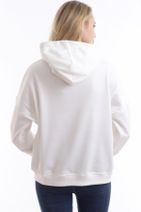 boffin Kadın Beyaz İçi Pamuklu Oversıze Sweatshirt - 3