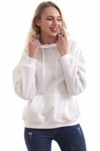 boffin Kadın Beyaz İçi Pamuklu Oversıze Sweatshirt - 4