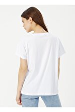 LİMON COMPANY Limon Kadın Beyaz Bisiklet Yaka T-shirt - 3