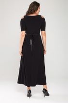Laranor Kadın Siyah Omuz Detaylı Elbise - 2