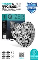 Medizer Qzer Insanlar Desenli N95 Maske 20 Adet - 1