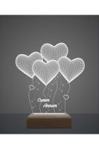 Evrenin Lambası Canım Annem Yazılı 4 Kalpli Dekoratif Hediye Pleksiglas 3d Gece Lambası - 1