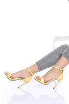 Modagon Kadın Sofia Sarı Cilt Topuklu Ayakkabı - 1