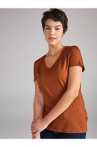 Faik Sönmez Kadın V Yaka Kısa Kol T-shirt 61027 - 3