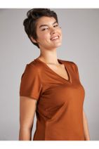 Faik Sönmez Kadın V Yaka Kısa Kol T-shirt 61027 - 4