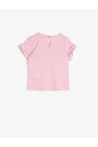 Koton Kız Bebek Pembe Fırfır Detaylı T-Shirt - 4