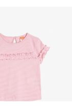 Koton Kız Bebek Pembe Fırfır Detaylı T-Shirt - 6
