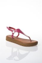 Modagon Kadın Fuşya Pierric Deri Sandalet - 5