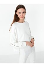 Twist Kadın Ekru Taş Şeritli Sweatshirt TS1200091003018 - 3